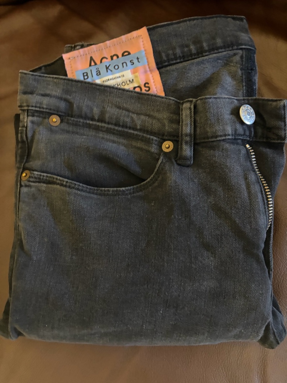 Acne Slim Men’s Dark Black Denim Jeans